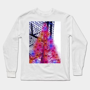 Street Christmas tree decoration in colorful neon lights Long Sleeve T-Shirt